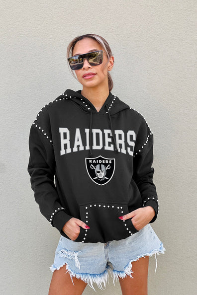 Women's Gameday Couture White Las Vegas Raiders Offside French Terry Side-Slit Sweatshirt Size: Medium