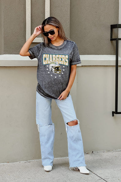 LOS ANGELES CHARGERS SIDELINE HOODED LEOPARD FLEECE PULLOVER WITH FRON –  GAMEDAY COUTURE