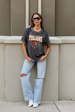 Women's Gameday Couture Charcoal USC Trojans Switch T-Shirt