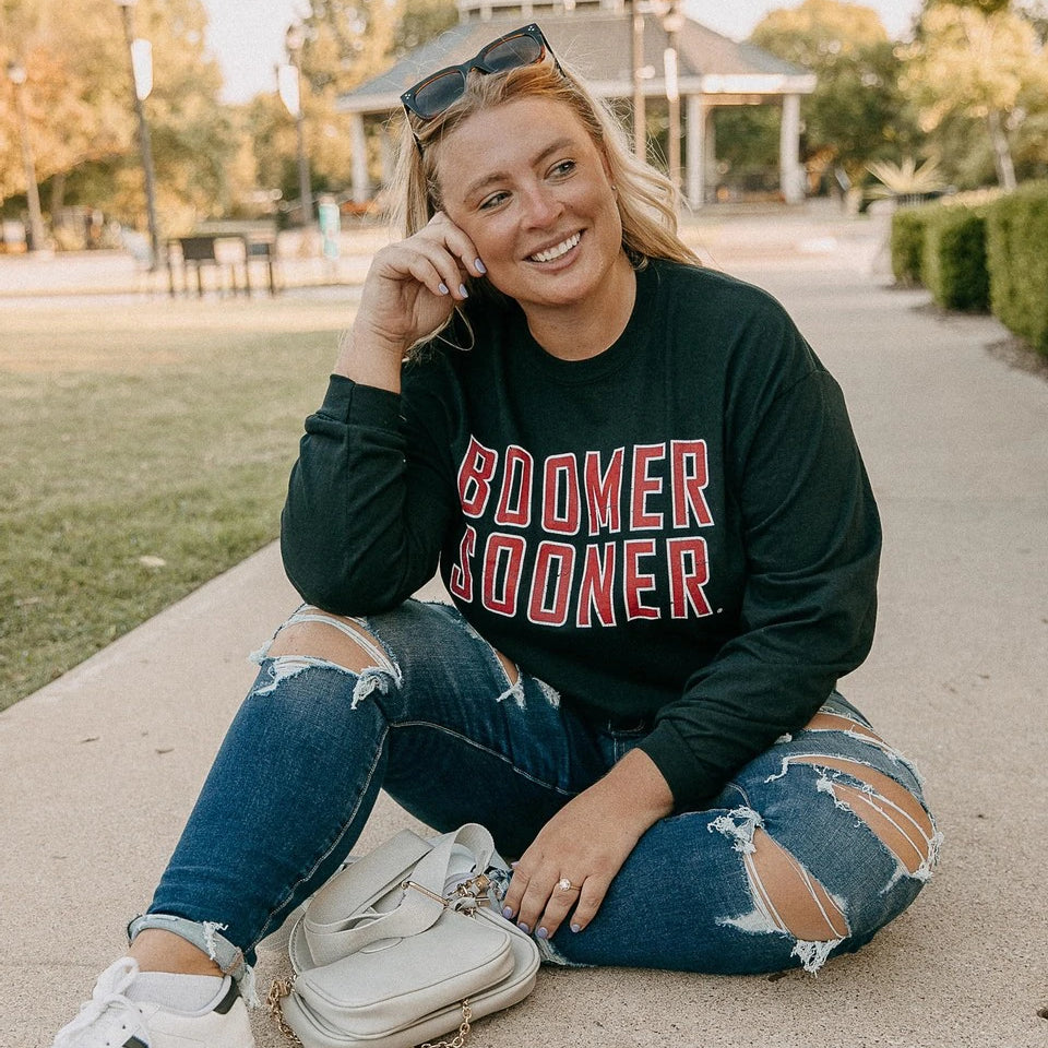 LOUISVILLE CARDINALS PLAY ON FLEECE CREWNECK PULLOVER BY MADI PREWETT –  GAMEDAY COUTURE