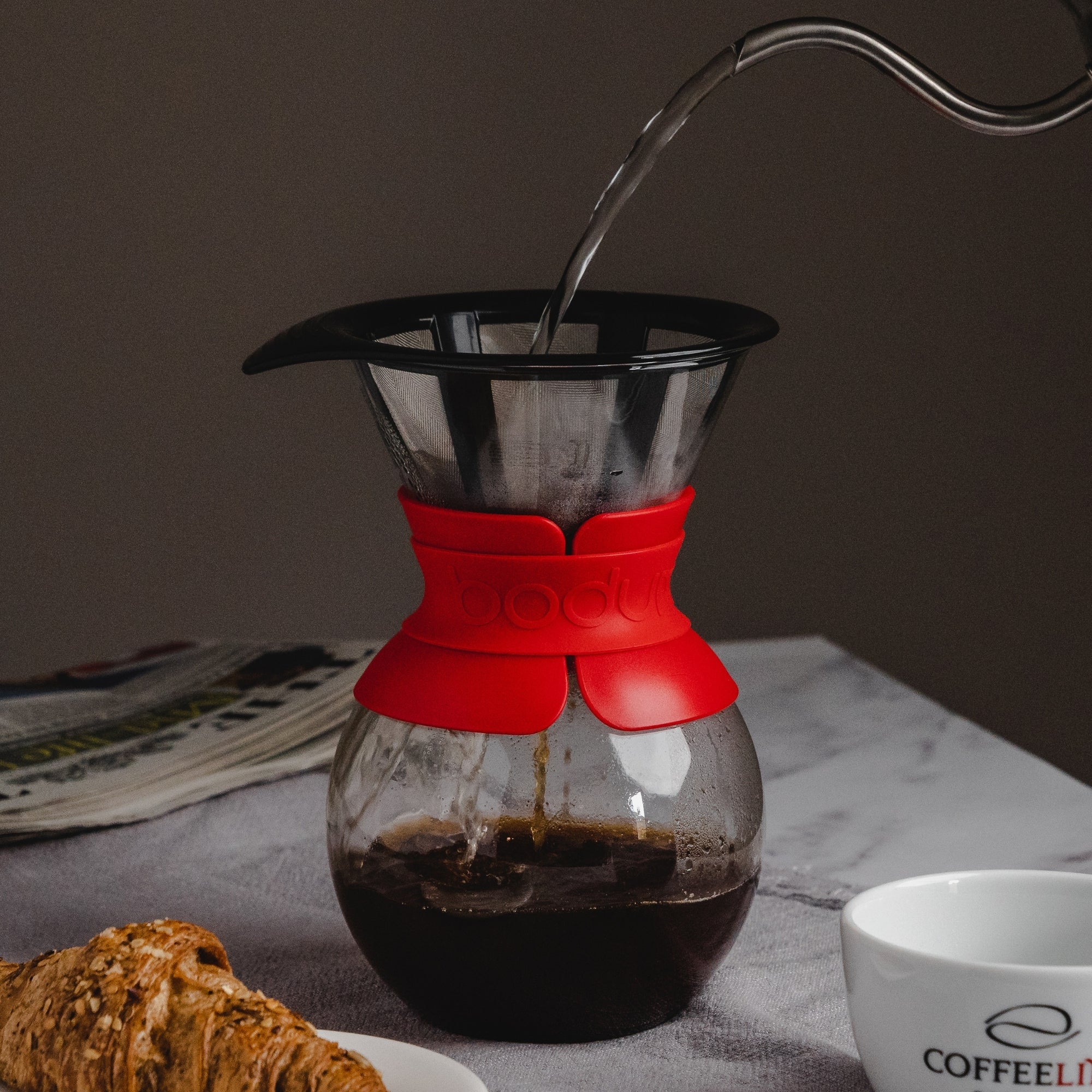 Bodum Pour Over Coffee Maker with Permanent Filter, 0.5 L, 17 oz Cork