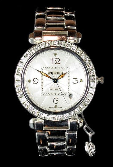 18 karat Pasha de Cartier watch diamond main 