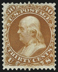 1861 Red Orange 30c rare stamp 