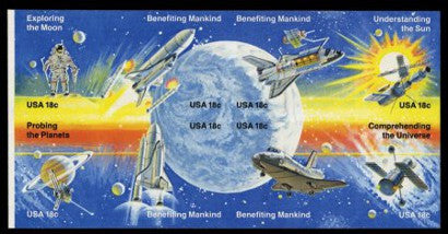 1981 Space Achievement stamp block 