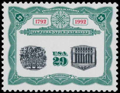 1992 Stock Exchange Bicentennial error stamp auction 