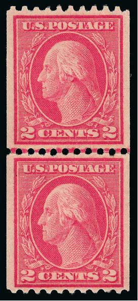 2c coil type I red stamps 