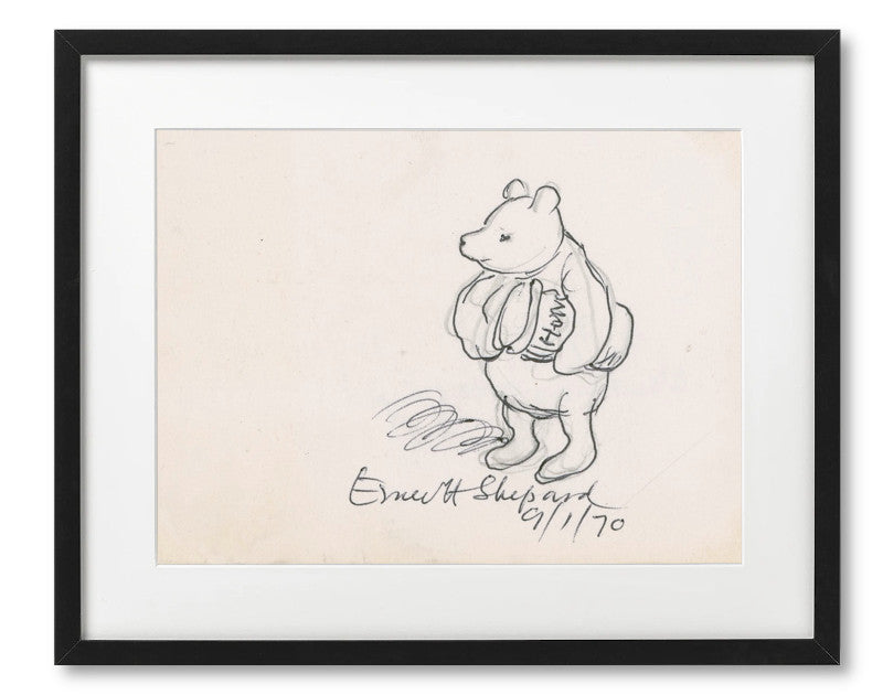 E.H Shepard Signed Winnie the Pooh Drawing