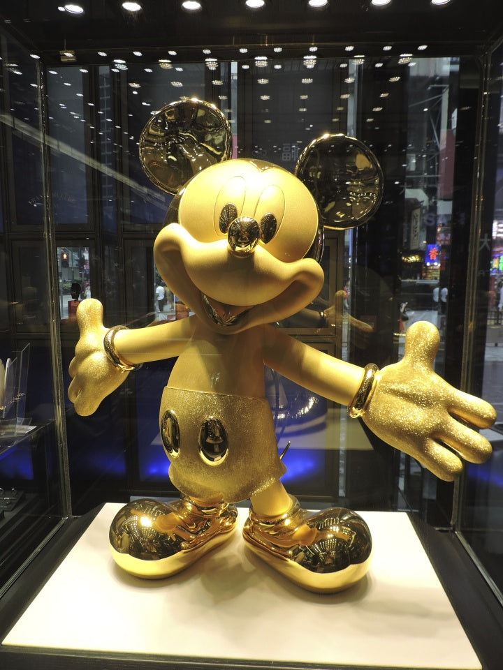 Gold Mickey Mouse statue