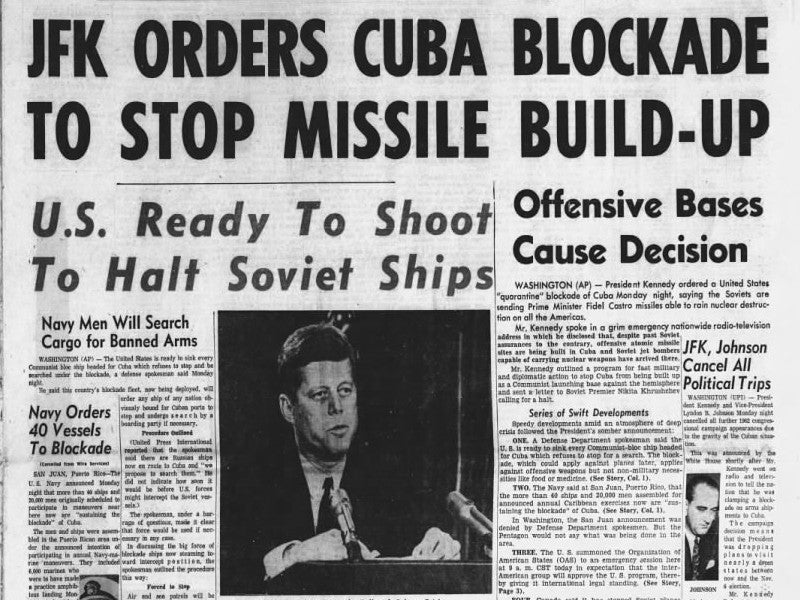 In October 1962 the Cuban Missile Crisis