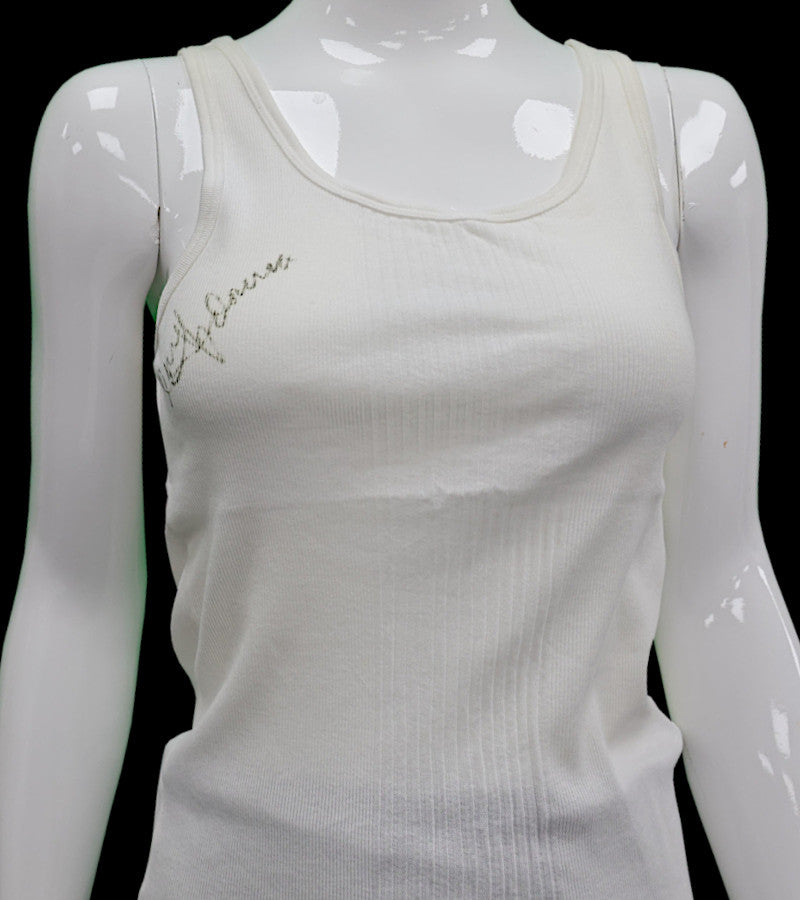 White vest top personally worn and signed by Madonna in 2003