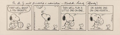 Dr J Charles Schulz basketball strip 