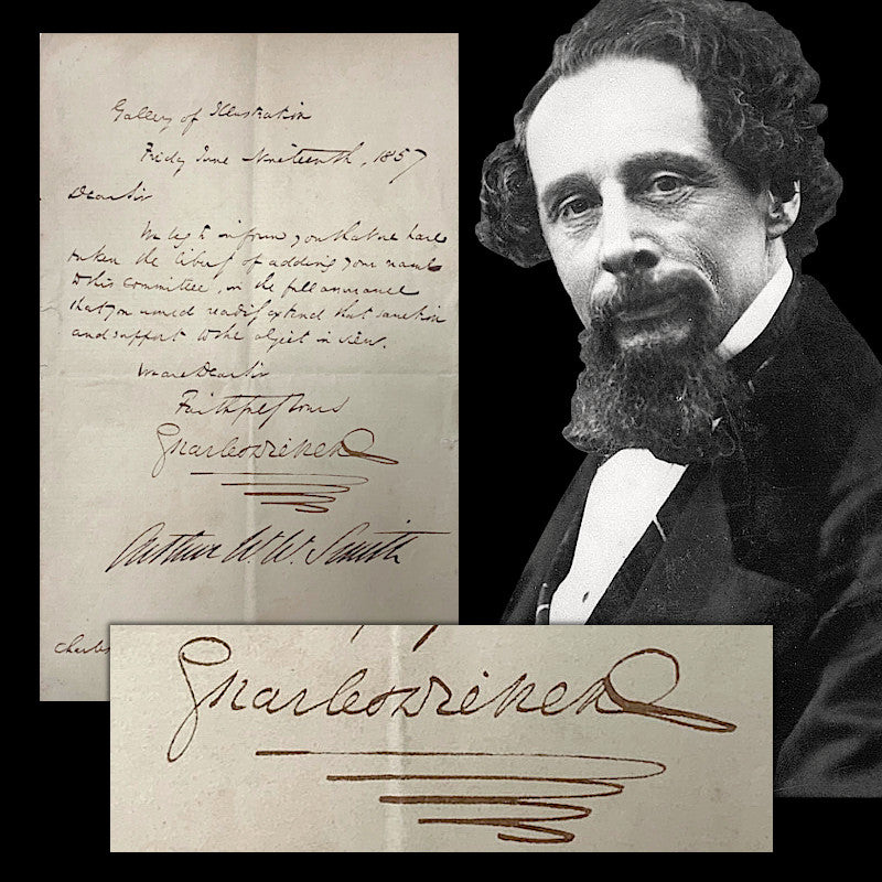 Charles Dickens Handwritten and Signed Letter 1857