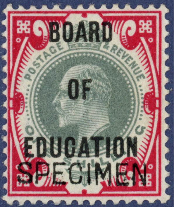 Great Britain 1902 1s green & carmine (Board of Education) Official, SGO87var.