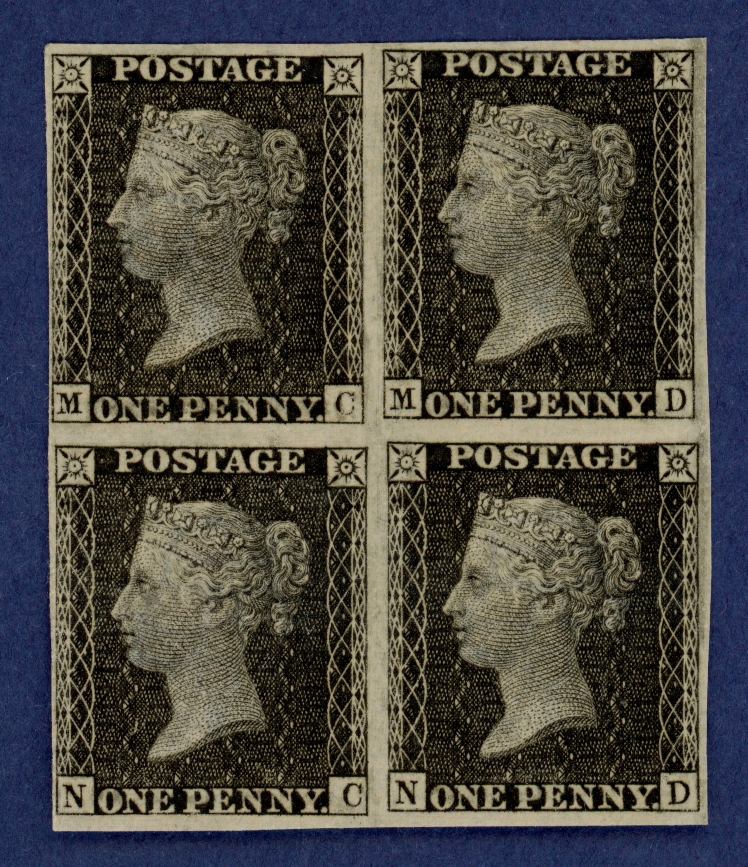 Royal Reprint block of four Penny Blacks