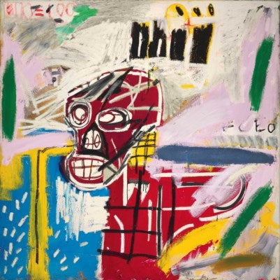 Basquiat red skull