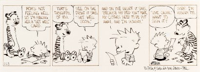 Calvin and Hobbes original strip 