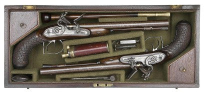 Cased carriage pistols 