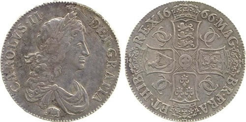 Charles II Pattern Crown Thomas Simon coin 