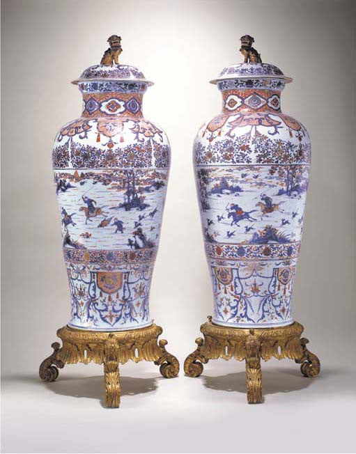 A pair of Chinese Imari Soldier Vases Benjamin F Edwards sold in 2002 