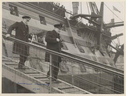 Winston Churchill HMS Victory Autograph Photo 