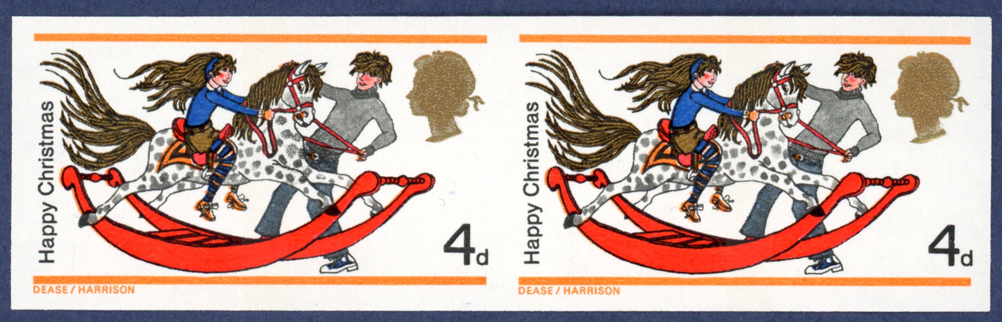 1968 Christmas rocking horse stamp