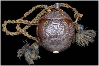 George IV Period Coconut Powder Flask 