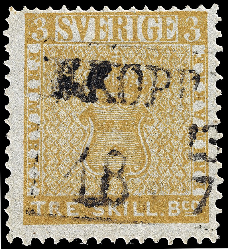 Treskilling Yellow Swedish stamp