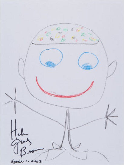 Helen Gurley Brown Doodle for Hunger autograph sketch 