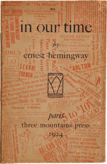 Ernest Hemingway In Our Time first edition Paris 