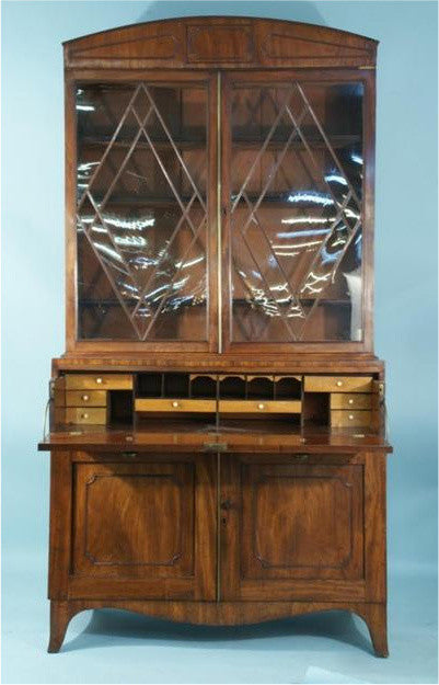 An antique Hepplewhite mahogany secretary dresser, circa 1790 ($5k-6k) 