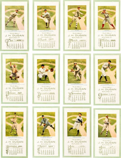 JH Dugan baseball calendar cards 