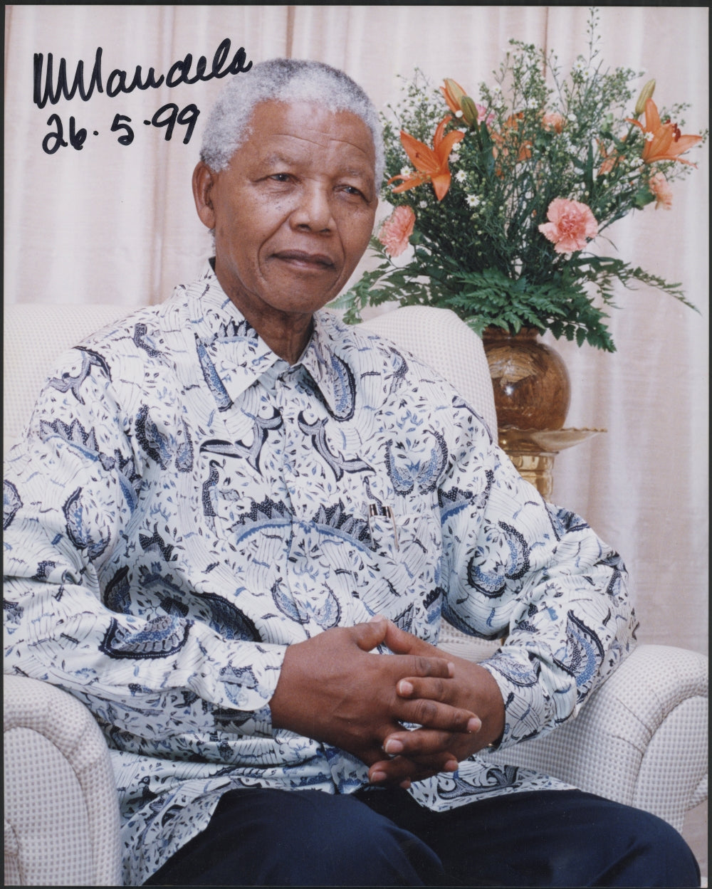 Nelson Mandela signed photograph