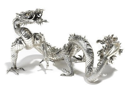 Japanese meiji silver dragon 