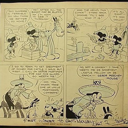 Original signed Mickey Mouse strip 