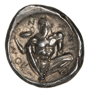 Naxos silver tetradrachm Dionysos Silenos reverse 