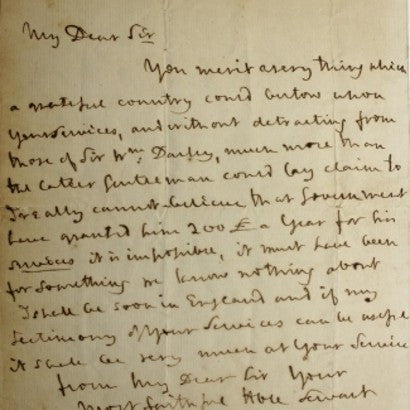 Lord Nelson signed letter 