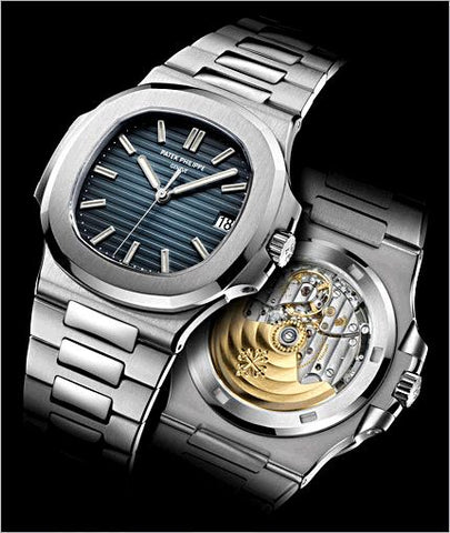 Front and rear views of a Patek Philippe Nautilus 5711