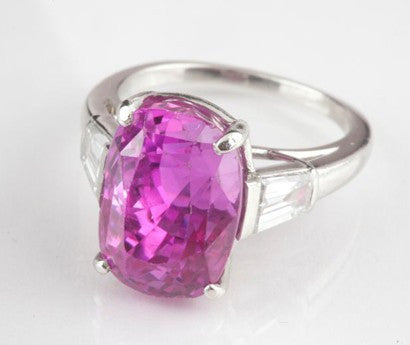 Pink sapphire diamond ring 