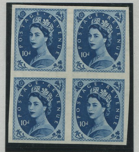 Great Britain 1952 10d Prussian blue "Wilding"(watermark Tudor Crown), SG527var