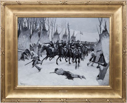 Frederick Remington George Custer Battle of Washita painting 