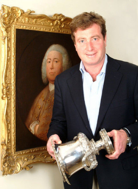 Stephan Ludwig with a Gainsborough and piece of silverware 