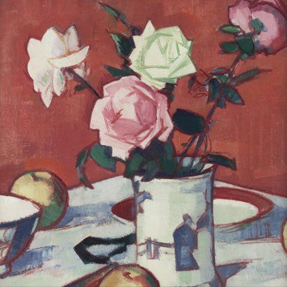 Samuel John Peploe Mixed roses with Chinese vase 