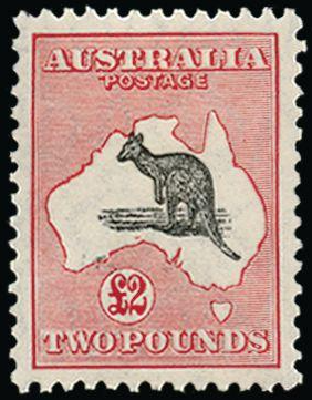Australia 1929-30 £2 black and rose 'Kangaroo', SG114