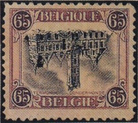 Stamp Belgium Termonde 1920 invert 