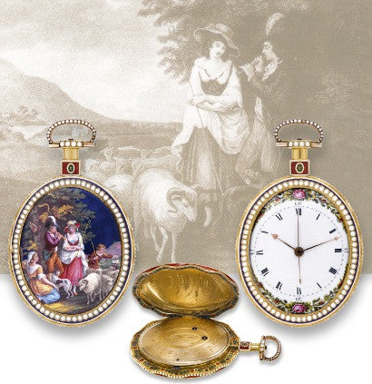 The Evening enamel portrait watch 