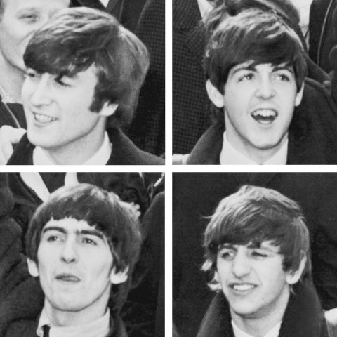 a composite image of The Beatles