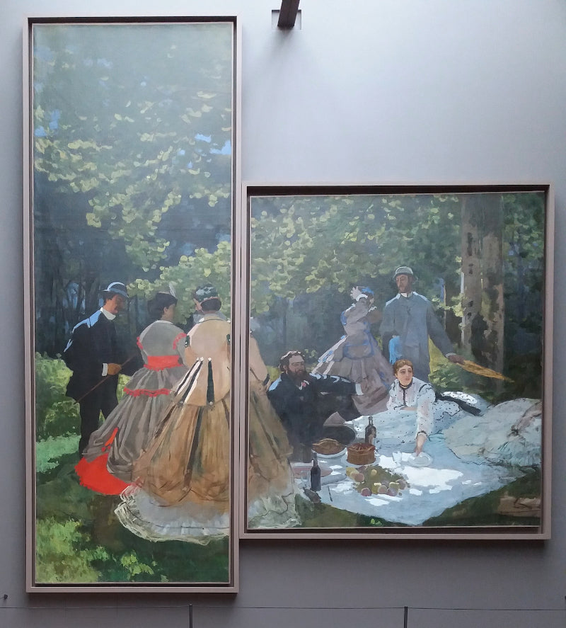 The two surviving sections of the painting now hang together in the renowned Musée d'Orsay in Paris