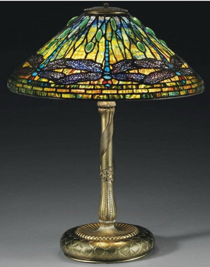 Tiffany Studios Dragonfly leaded glass and gilt-bronze table lamp410.jpg 