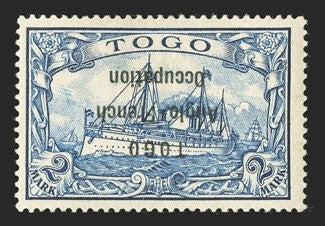Togo stamp overprint invert 