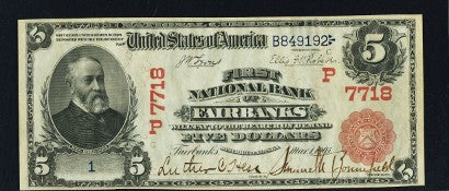 1902 National Bank of Fairbanks note $5 